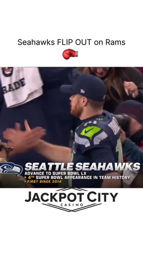 Nfl_vault on Instagram: "The video captures a high-octane (and clearly edited for comedic effect) celebration following the Seattle Seahawks' 31-27 victory over the Los Angeles Rams, securing their spot in Super Bowl LX. The clip starts with Seahawks quarterback Sam Darnold approaching Rams veteran Matthew Stafford for a handshake, only for the footage to take a surreal turn. Through some clever editing, Darnold appears to "take out" Stafford with a high kick, setting off a chain reaction of exa