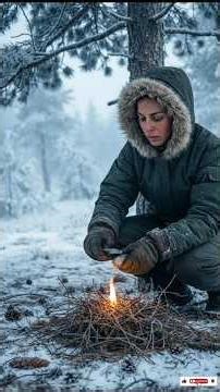 -60°C Arctic Hell: Solo Survival with One Rabbit Catch! ❄️🔥#Survival #Bushcraft #ExtremeCold #asmr