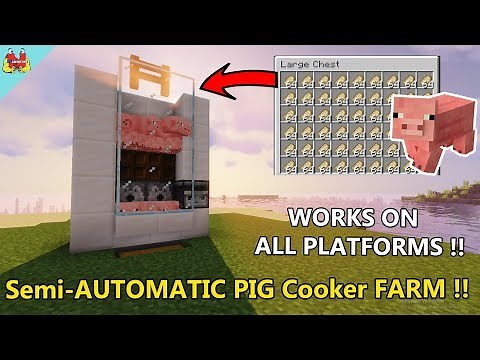EASY Food Farm in Minecraft - Automatic Pig Farm Minecraft - Pig Cooker Minecraft tutorial