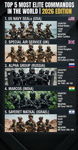 Top 5 Most Elite Commandos in the World 2026 – SEALs #1 vs SAS vs Alpha Group vs MARCOS! 🔥