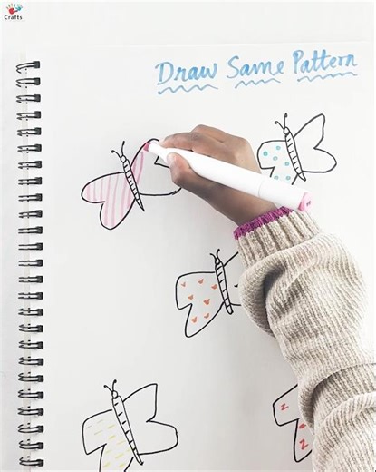 Spring themed Journal learning🦋| Draw same pattern🦋 #shorts #spring #journal