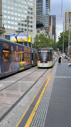 Melbourne’s second happiest tram driver, Brenden, often makes an appearance on this page. Spotted him by chance today behind the controls of E.6023 on Route 96 at Bourke Street Mall. If you’re not already, follow his page TramBook for more great tram shots. Melbourne, Victoria, Australia – 31 October 2025 #YarraTrams #EClass #Tram6023 #Route96 #BourkeStreetMall #TramDriver #MelbourneTrams #AustralianTrams #TramBook | GongOnTheRails