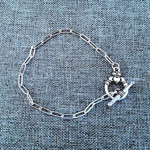 Silver Filled Irish Claddagh Toggle Bracelet With Safety Chain. - Etsy