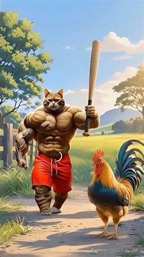 The World's Strongest Cat Tries to grill a Cock