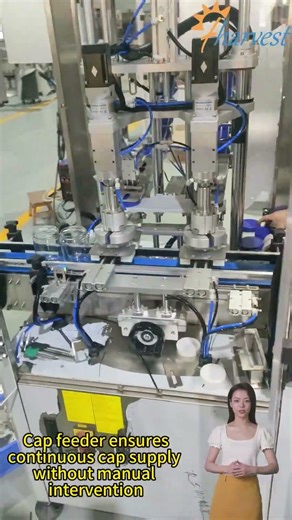 Ideal for Pickles, Sauces & Jams: Dual Head Servo Grabbing Capping Machine in Action #Shorts