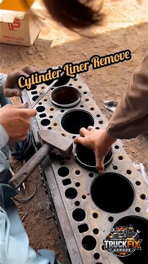 How Real Mechanics Pull Stuck Sleeves! #liner #engine #truck #mechanic #skills #sleeves #viral #yt