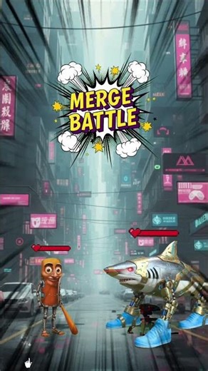 The Viral Sausage Character vs. MECH SHARK! Who Wins the Merge Battle?!