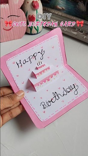 diy 🌷 cute birthday card 🌷🎀 by easy way #diy #craft #viral #shorts