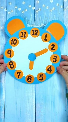 Diy origami clock for kids .