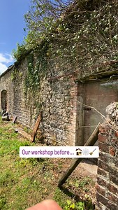 What a journey it’s been! In just over four months our amazing builders have transformed these old outbuildings into a modern workspace where the business can grow and thrive. Every stone and brick was saved and reused, as we battled decades old ivy, sycamore and bramble to rescue the bones of these sheds and bring them back to their former glory! After a lot of thought we decided on red windows and doors in keeping with the colours we found on the old woodwork, and we think it looks 🔥 What do 