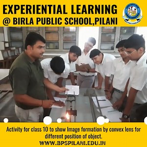 🔬📸 Class 10 Activity: Image Formation by Convex Lens 📸🔬 Check out this video clip of our Class 10 students exploring image formation by a convex lens! During this hands-on activity, students observed and noted the varying sizes and nature of images formed by positioning a candle on a meter bridge. This engaging experiment helped students understand the principles of optics and the behavior of convex lenses in a practical and interactive manner. #ScienceActivity #ConvexLens #ImageFormation #C