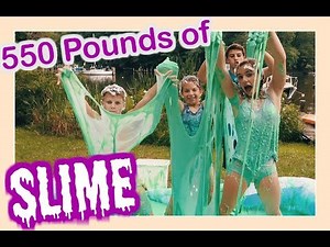 550 POUNDS OF GLITTERY SLIME CHALLENGE | Flippin' Katie