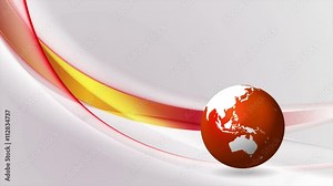 Technology motion background with waves and globe. Seamless loop graphic design. Video animation Ultra HD 4K 3840x2160