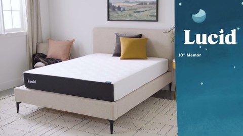 Lucid 10 Inch Memory Foam Mattress - Medium Feel - Infused with Refreshing Bamboo Charcoal and Cooling Gel - Bed in a Box - Temperature Regulating - Pressure Relief - Breathable - Full Size