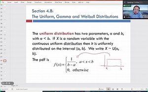 Statistics Lec 4_8 Uniform, Gamma and Weibull Distributions