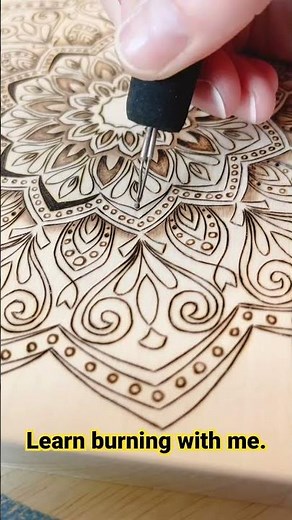 Step by Step guide. Learn to burn with my in 16 projects. #pyrography #mandalaart