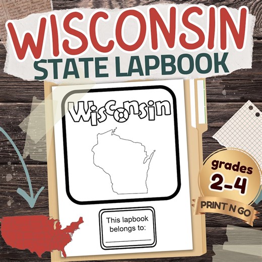 Wisconsin State Lapbook: Printable Geography and History Notebook Pages Pack - Etsy UK