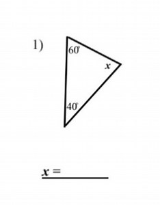 Find the value of x in the given triangle, where the angles are... | Filo