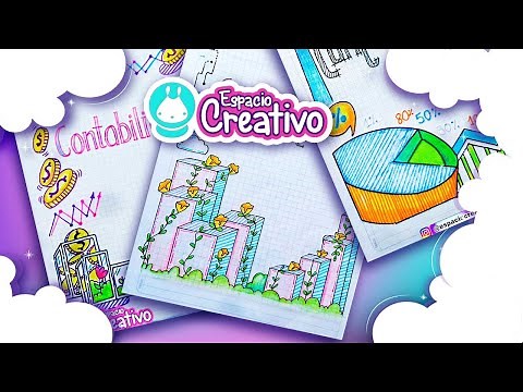 Ideas para caratulas de contabilidad bonitas y fáciles (tres portadas) sin lettering