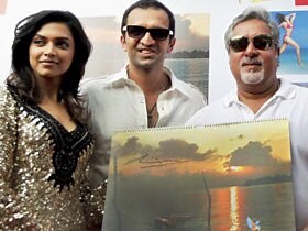 Deepika unveils Kingfisher calendar
