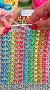 2.4M views · 11K reactions | Crocheting with beads can be done in several ways. One way is to place beads on the yarn first then make the stitches. Another way is to plae one bead on the crochet hook then complete the stitch. #reels #crochet #knitting #artist #Beads #yarn #tutorial #howto #makersgonnamake #blanket #naztazia | Naztazia | Facebook