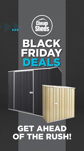 1.1K views | Beat the Black Friday rush! Get 25 % OFF the entire Cheap Sheds range + FREE skylights on selected sheds. Order a garden shed before mid-November to secure pre-Christmas delivery and lock in your deal early. ✅ Australian-made. ✅ Factory direct. ✅ Backed by thousands of 5-star reviews.  Shop now and don’t miss out! #blackfridaysale #blackfridaysheds #australiansales #gardensheds #cheapsheds | Cheap Sheds | Facebook