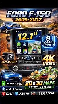 Ford F150 2009–2012 HUGE Upgrade! 12.1” Touchscreen CarPlay Stereo (Open Box Deal!)