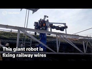 Japan's giant robot fixes railway wires