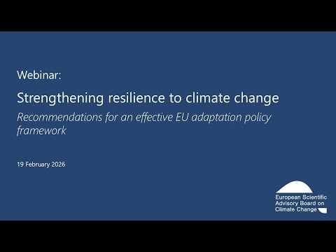 Webinar: Presentation of the report 'Strengthening resilience to climate change'