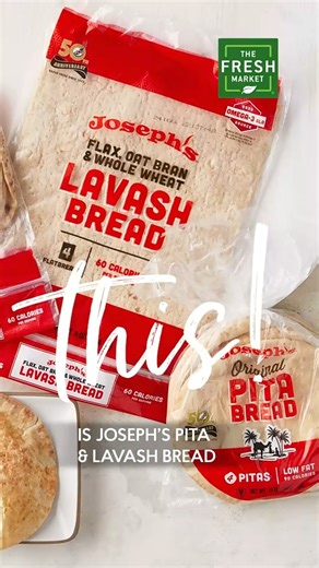 Joseph’s Pita & Lavash Bread are perfect for appetizer spreads, flatbread pizzas. 🟢 SHOP NOW: https://bit.ly/3ADkGJ9 | The Fresh Market