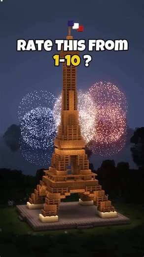OMGGamer | 🗼 Eiffel Tower in Minecraft 💫🏗️ Recreate the iconic Eiffel Tower right in your Minecraft world! Use iron bars, stone bricks, and... | Instagram