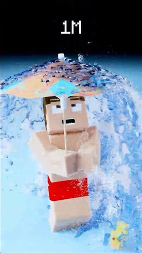 Minecraft Steve Umbrella vs Realistic Water Physics☂️