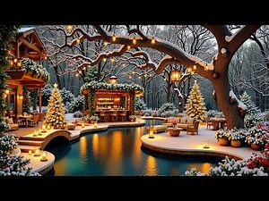 ❄️December Winter Morning Jazz | Outdoor Garden Jazz & Relaxing Winter Snowfall For Relax & Study
