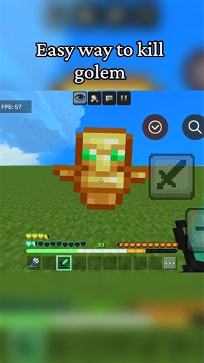 Easy way to kill golem #minecraft #gaming #viral