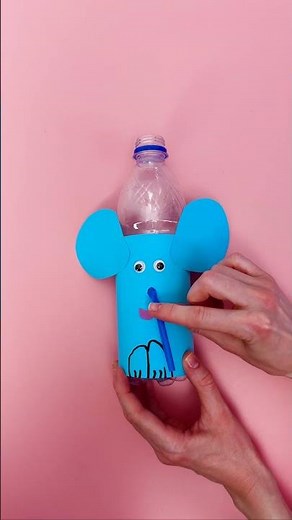 BOTTLE MAGIC CRAFT — Flip-Flip 🐘✨ Turn Bottles Into Cute Elephant! #shorts