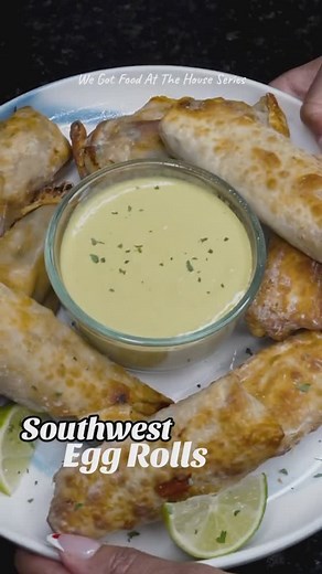 Brandy Gordon on Instagram: "Some of us only show up to the Super Bowl parties for the food. 🙋🏽‍♀️ Southwest egg rolls are the perfect game day snack and they are beyond easy to make. I deboned a rotisserie chicken and combined it with red onions, bell peppers, corn, spinach, sharp cheddar and pepper jack to make the most delicious egg roll. I cooked mine in the air fryer but they would be delicious deep fried as well. Save this if you’re still finalizing the menu for your Super Bowl party and