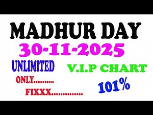 Madhur day today 30/11/2025 madhur day matka today satta matka madhur day open jodi panel