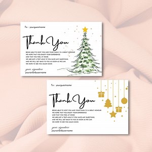Airbnb Christmas Thank You Card Template, Digital Download, Holiday Business Thank You Card, Welcome Card, Editable With Canva - Etsy