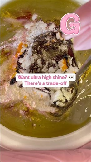 High shine lipgloss tradeoffs