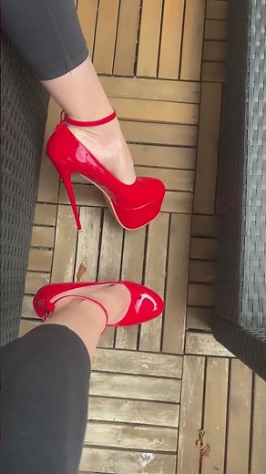 Stunning Red High Heels with Platform \\ Bold & Elegant Look #heels #shoes #redheels #highheels