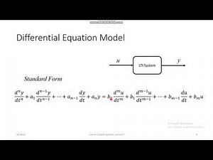 Linear Control Systems Lecture 3 Types of Mathematical Models for LTI Systems