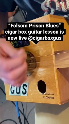 How to Play Folsom Prison Blues on 3-string fretless cigar box guitar lesson now available
