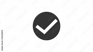 simple checklist icon animation with badge, footage black checklist success animated vector illustration graphic design