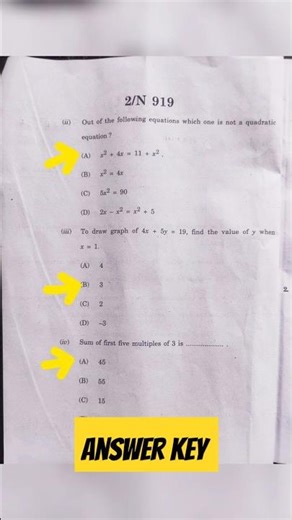 Algebra 2026 answers | Ssc maths 1 2026 question paper with answers