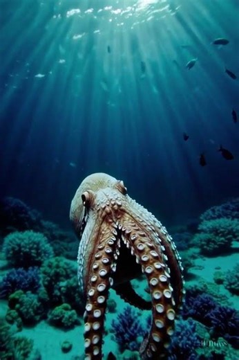 Giant Octopus Winks at You 🐙🌊 | Ultra-Realistic Underwater 4D #Shorts