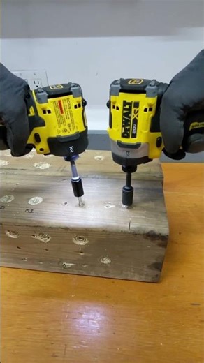 DeWalt DCF860 vs DCF870 Impact Driver Lag Bolt Racing with 20v 5ah Powerstack #shorts