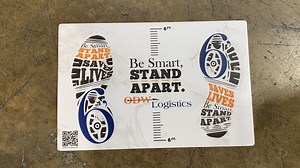 Floor decals helping Columbus businesses educate customers on social distancing