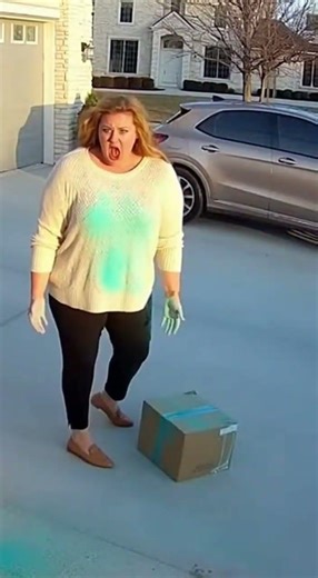 😳🎨 calm walk, sudden paint explosion (Caught on Ring Camera)