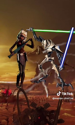 Ashoka vs Genaral Grievous #Starwars #ashoka #grievous #theclonewars #starwarsfan