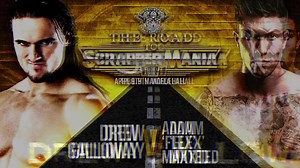 Adam FLEX Maxted Vs Drew Galloway, April 9th, Mandela Hall Belfast. Ticket at https://www.eventbrite.ie/e/over-the-top-wrestling-presents-the-road-to-scrappermania-belfast-tickets-31877295850 | Over The Top Wrestling